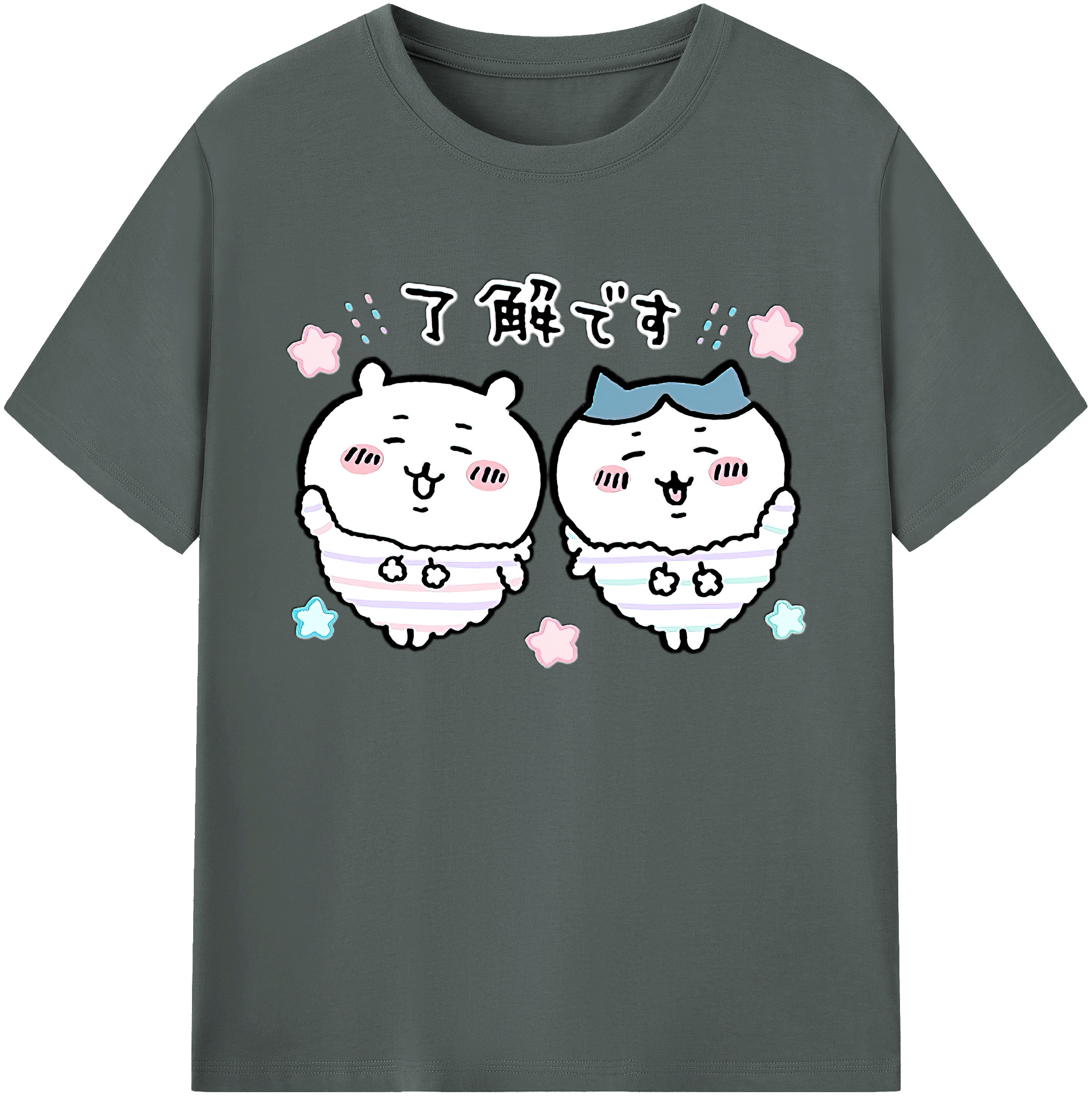 （画像用） ちいかわ ハチワレ Chii-kawa hachiware 綿100％ メンズ半袖Tシャツ｜肌触りやわらか＆通気性
